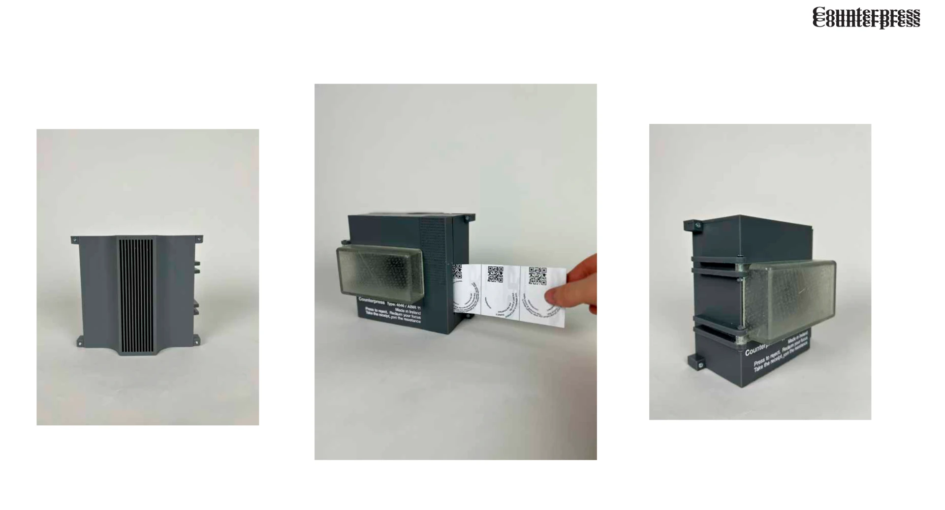Counterpress — prototype photographs with printed receipt