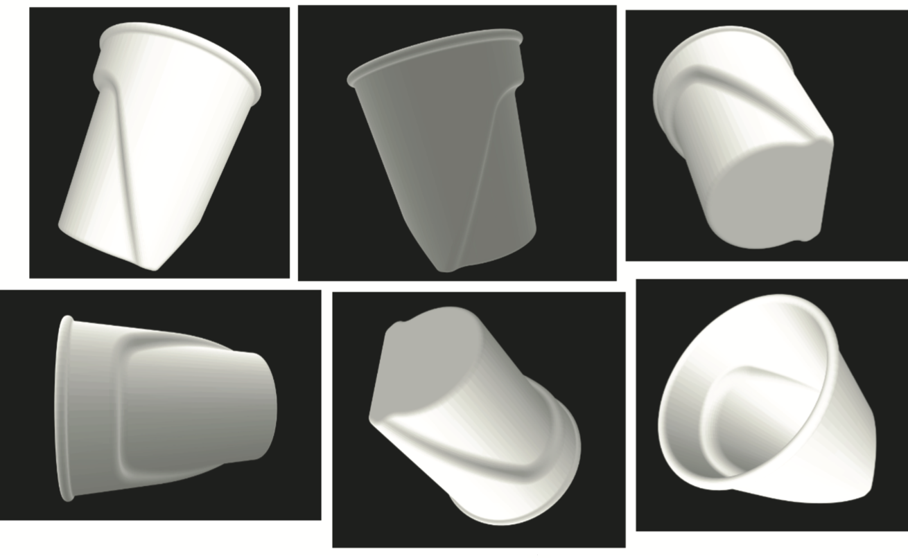 CAD renders of the final cup form