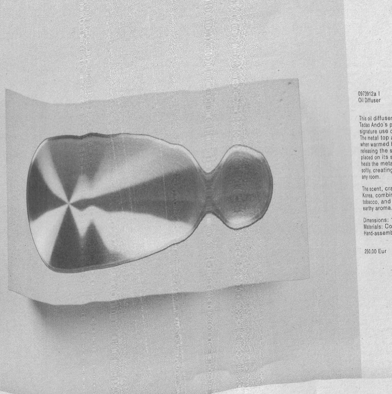 Oil Diffuser — printed image of the stainless steel plate