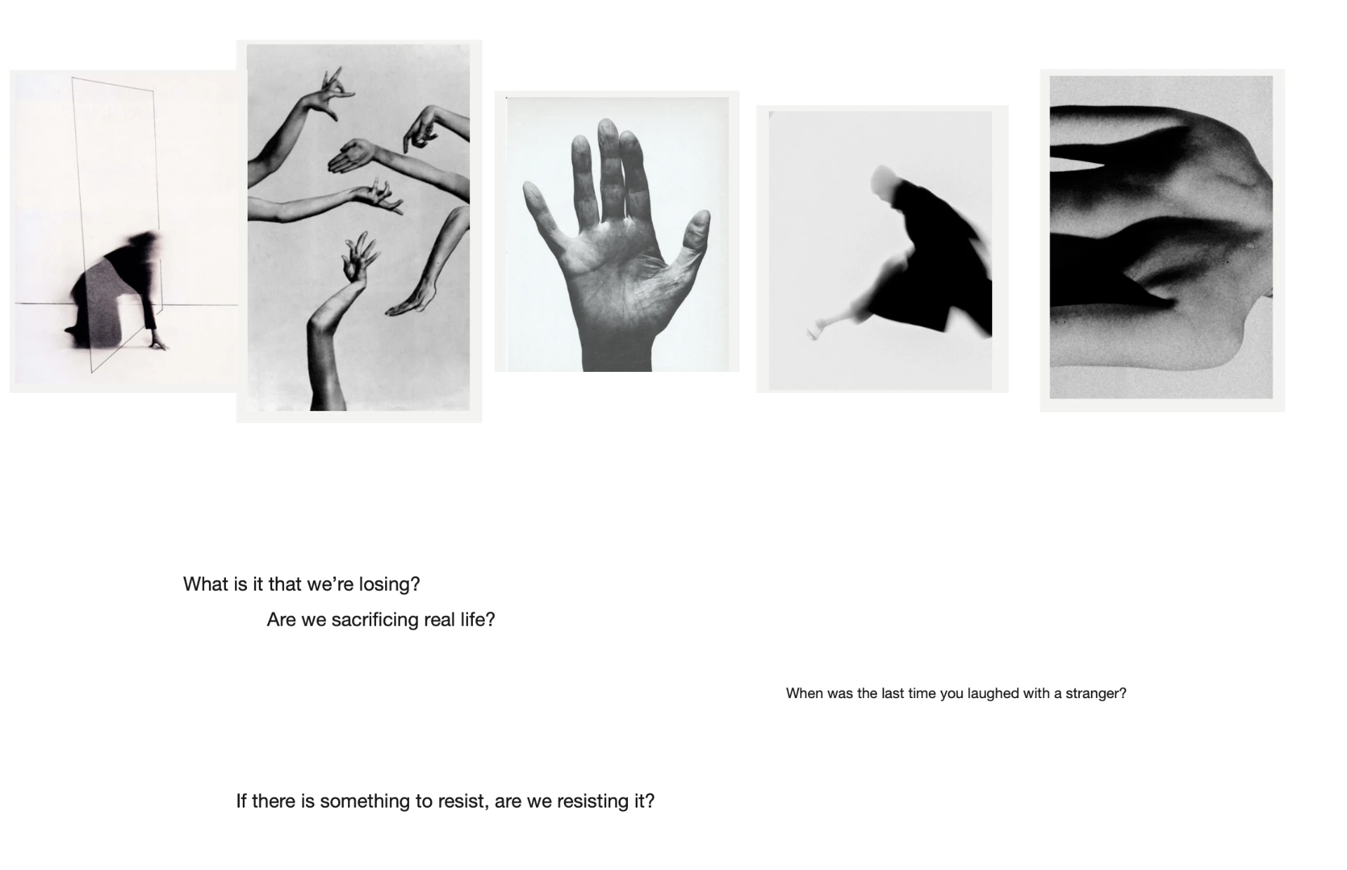 Counterpress — visual research board of hands and movement
