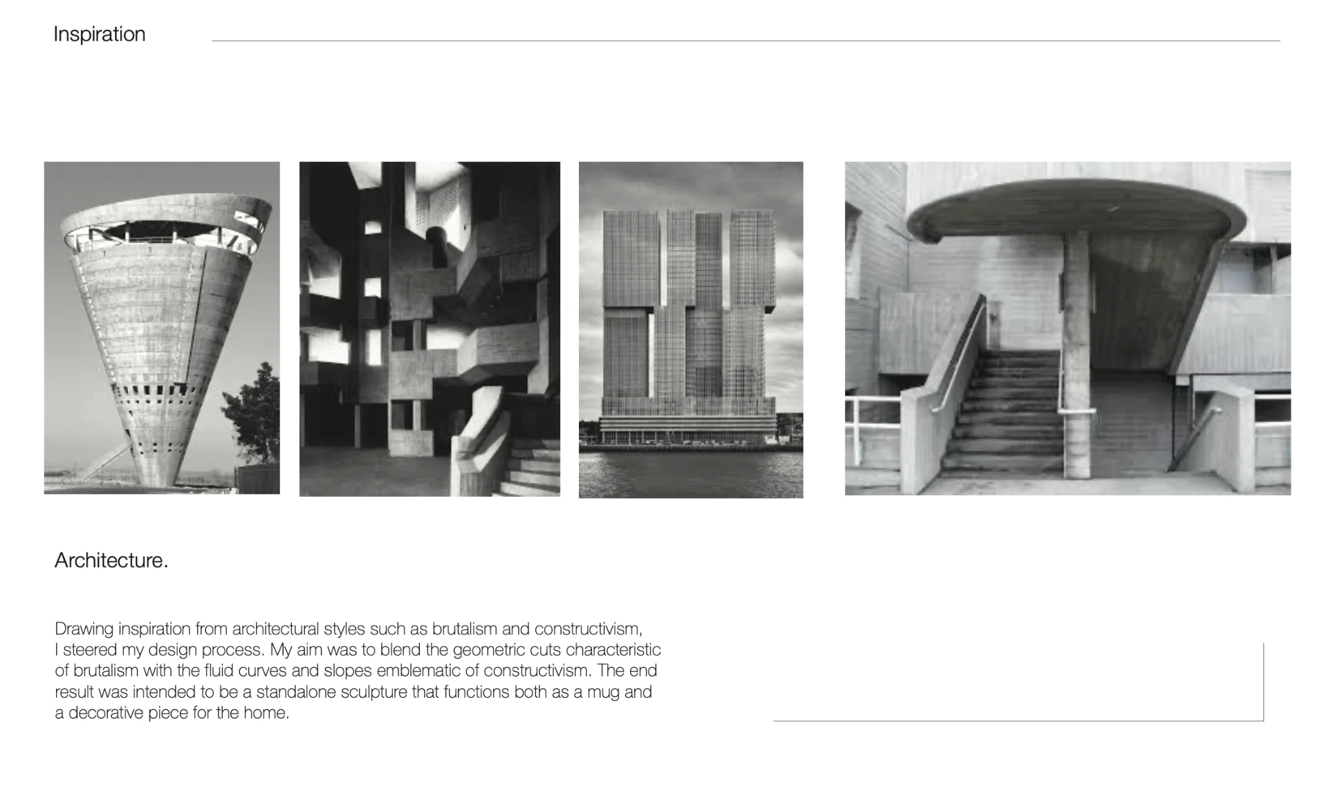 Architectural inspiration board — brutalism and constructivism